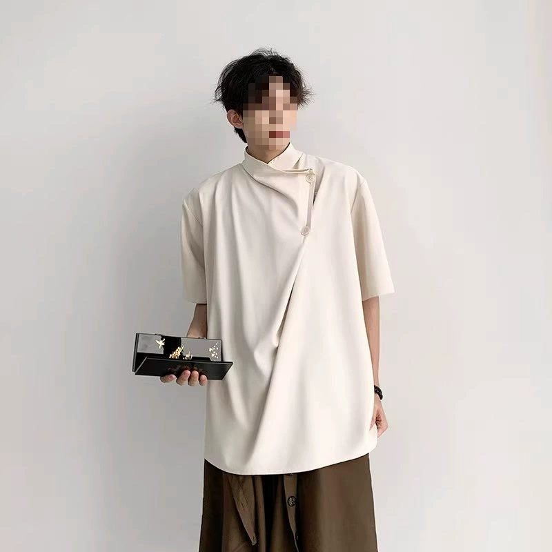 Summer silk shirt, Chinese style, with short sleeve, high-quality style