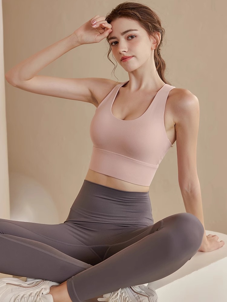 Dc High-Intensity Back-Beautiful Sports Bra for Women Shock-Proof Running Push-Up Anti-Sagging Fitness Vest Yoga Large Size Bra