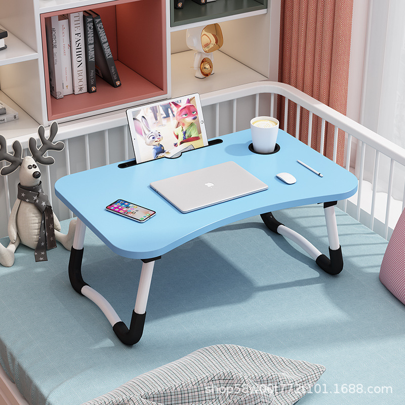 Escritorio de cama plegable mesa de computadora dormitorio dormitorio dormitorio estudio casero pequeña mesa de madera sólida