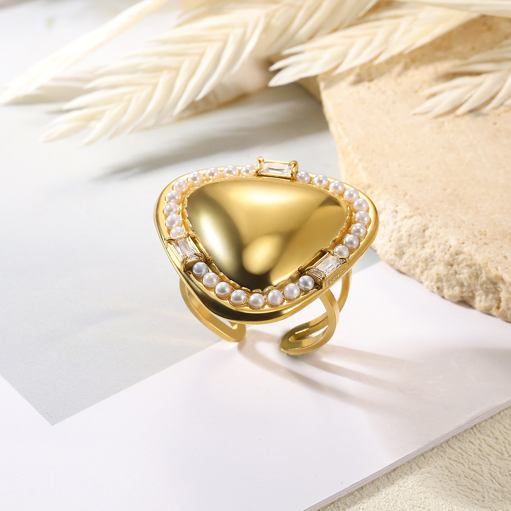 10g Weight 0.03µm-0.05µm Gold Plating Thickness PVD Coated Gold Plating Process Real Gold Plated Plating Material Artificial Diamond Inlay Material Open Rings Classification 1 Piece Quantity Casual, Daily Occasion 304 Stainless Steel Material Geometric Pattern All Seasons Season Unisex Gender IG Style, Elegant, Retro, Classic Style Style Waterproof Non Tarnish, Plating Craft PVD Coated Real Gold Plated Geometric 304 Stainless Steel IG Style Elegant Retro Waterproof Non Tarnish Open Rings 1