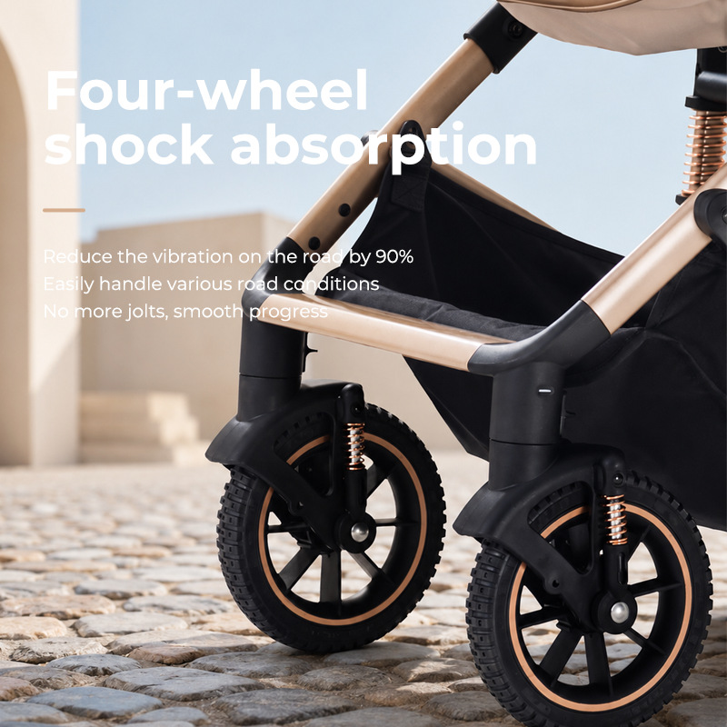 Carrinche de bebé multifuncional, carro para bebés que se puede sentar y acostar, cesta para dormir, carro para niños de alto paisaje, artefacto mágico para pasear a los niños. image 4