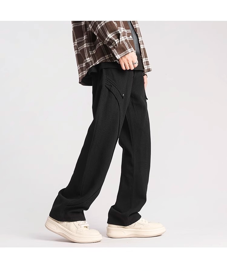 Men's Slim Fit Workwear Jeans High Street Style Trendy Casual Trousers Versatile Denim Pants_mkmklike.com