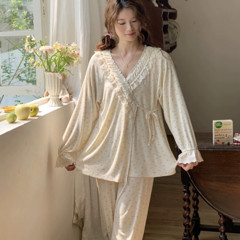 【В наличии 6361】Послеродные пижамы из модала для беременных, летний тонкий вариант для будущих мам и кормящих женщин