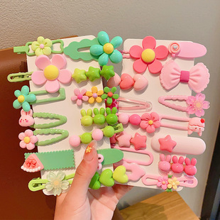 Girls' new style children's headgear hair clip 2024 bangs clip cute girl baby BB clip side hair clip headgear