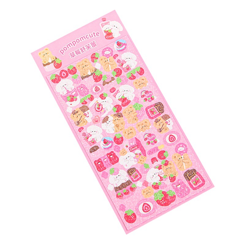Láser goo tarjeta pegatinas ins estilo chica corazón DIY mano cuenta material decoración niños lindo dibujos animados pegatinas al por mayor