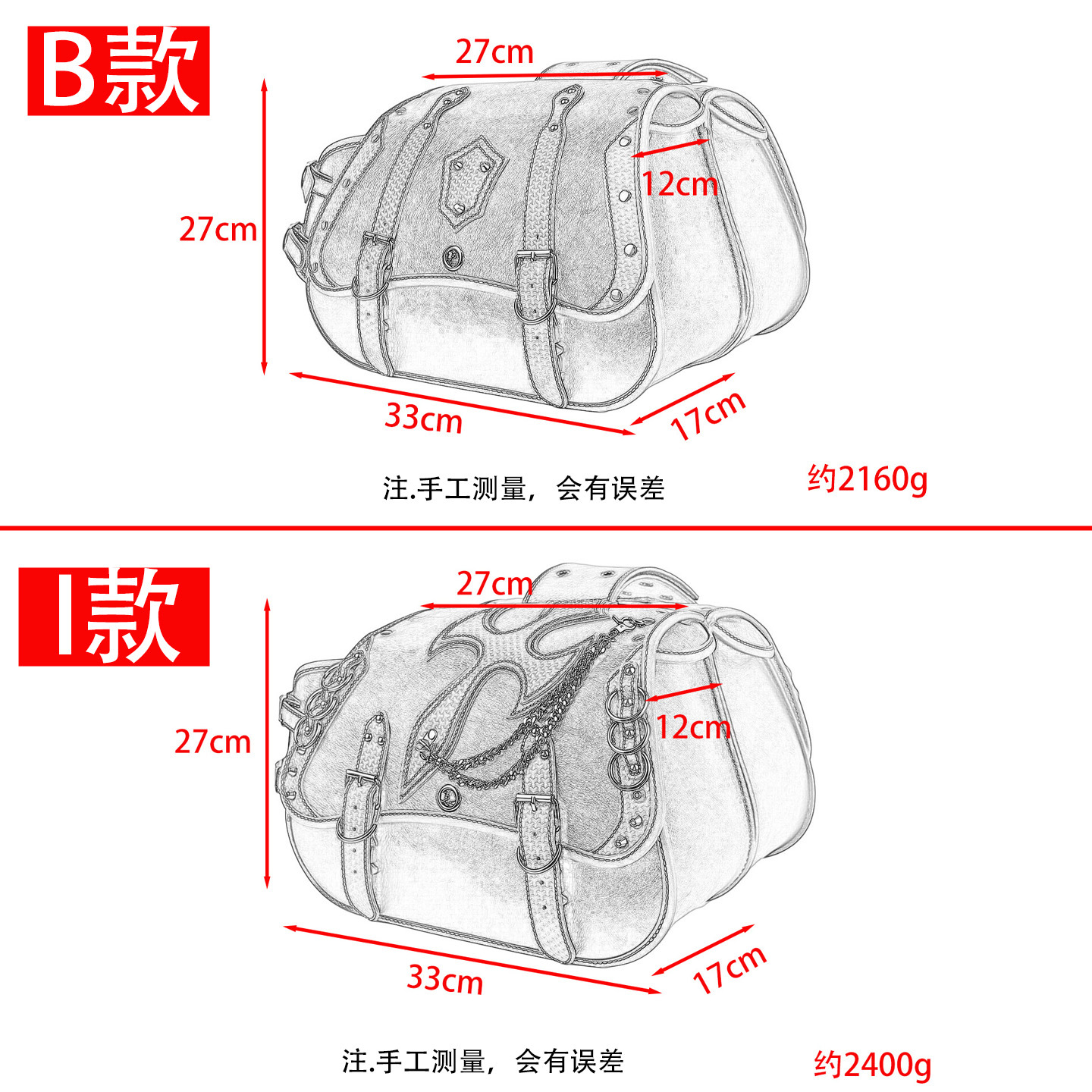 Hot-Selling Foreign Trade European and American Punk Style Motorcycle Bag Harley Motorcycle Outdoor Riding Side Bag Modification Equipment