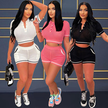 MY091  欧美 性感 修身 毛衣短袖两件套