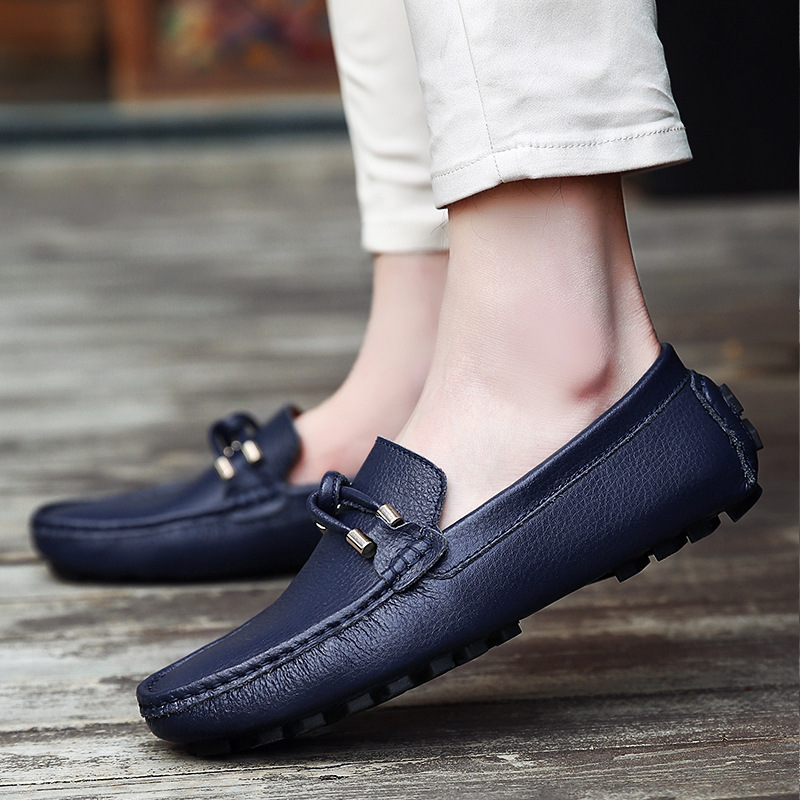 Otoño nuevos zapatos de hombre Bean Bean zapatos de cuero casuales de moda coreana zapatos de conducción de conducción zapatos de hombre zapatos perezosos