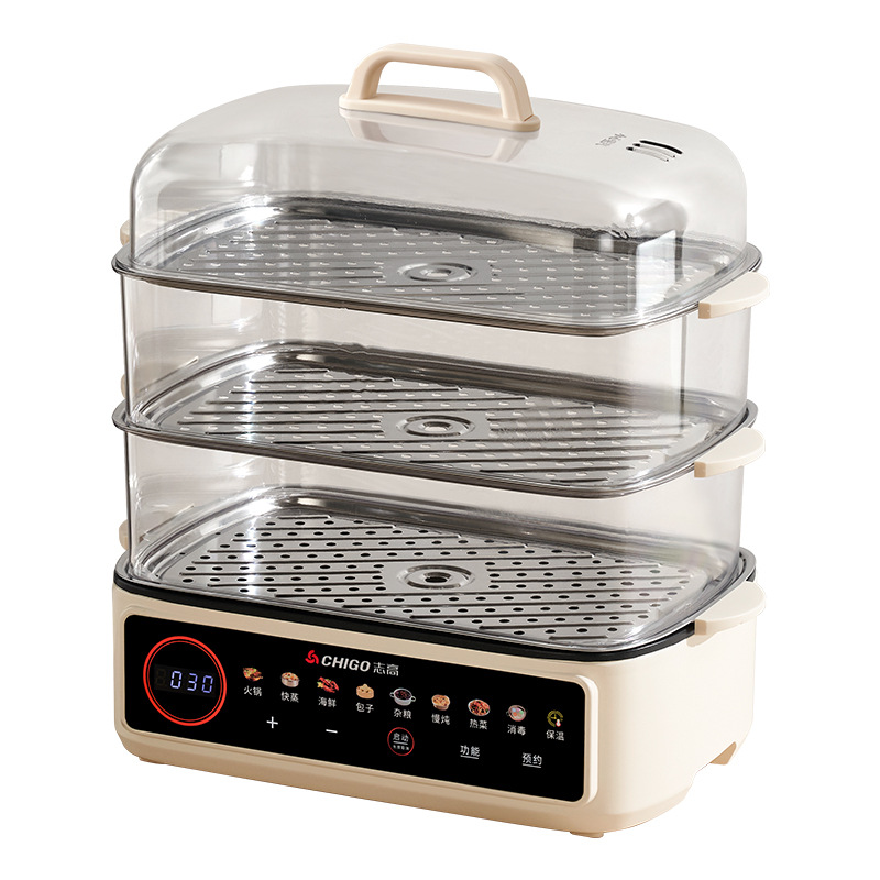 vapor eléctrico para cocinar al vapor doméstico en una olla de vapor multifuncional pequeña de gran capacidad de tres capas multicapa cajas de vapor eléctricas