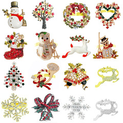 ナプキンバックルクリスマスモデルクロスボーダーヘラジカ雪だるまスノーフレーククリスマスツリーガーランドレトロベルメタル卸売モデル
