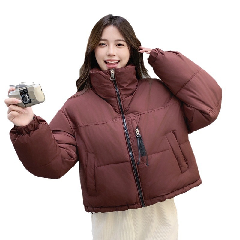 Capa de algodón de pluma corta de invierno de mujeres inins coreano engrosado vestido de pan de diseño sensación de nicho abrigo de algodón de moda