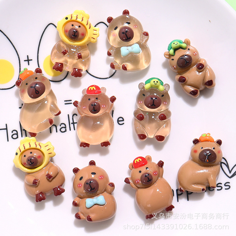 Carto Card Pibala Capybara Resin Small Accessories DIY Cream Glue Phone Case Keychain Hairpin Cord Accessories Carto Card Pibala Capybara Resin Small Accessories DIY Cream Glue Phone Case Keychain Hairpin Cord Accessories
