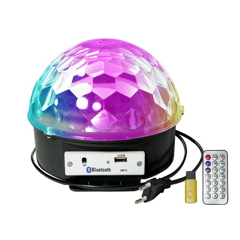 Bola mágica de cristal LED con control remoto, Bluetooth, MP3 y control por voz, luz de escenario para KTV