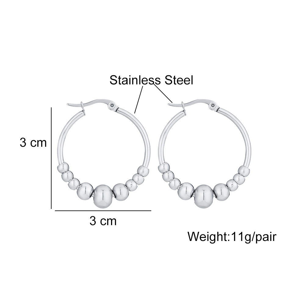 18K Real Gold Plated Plating Material Hoop Earrings Classification 1 Pair INS Style Round Square Plating 201 Stainless Steel 18K Gold Plated Stainless Steel Earrings