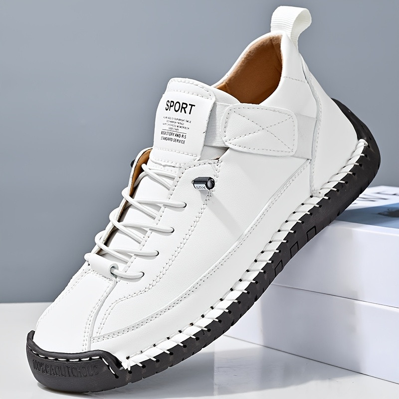 Autumn and Winter New Foreign Trade Large Size Leather Boots Men's Mid-Top Boots Outdoor Casual Shoes Cross-Border Workwear Stitching Men's Shoes