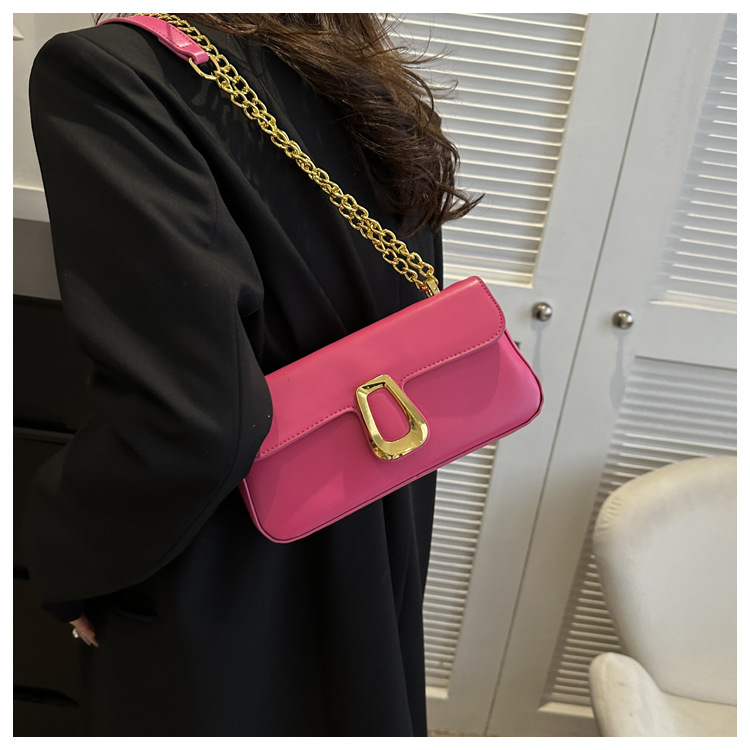 280g Weight Synthetic Leather Lining Material Magnetic Buckle Closure Type Single Shoulder Strap Strap Type Shoulder Bag, Crossbody Bag Bags Type Daily Occasion Pu Leather Material Solid Color Pattern All Seasons Season Women's Gender Streetwear Style Square Shape Medium Size Women's Medium Pu Leather Solid Color Streetwear Square Magnetic Buckle Shoulder Bag Crossbody Bag 18