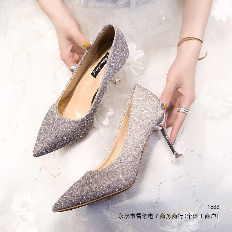French-style high-heeled shoes for women, thin heels, suitable for 18-year-old students, popular with internet celebrities, crystal wedding shoes, light-colored bridal shoes, formal dress shoes French-style high-heeled shoes for women, thin heels, suitable for 18-year-old students, popular with internet celebrities, crystal wedding shoes, light-colored bridal shoes, formal dress shoes