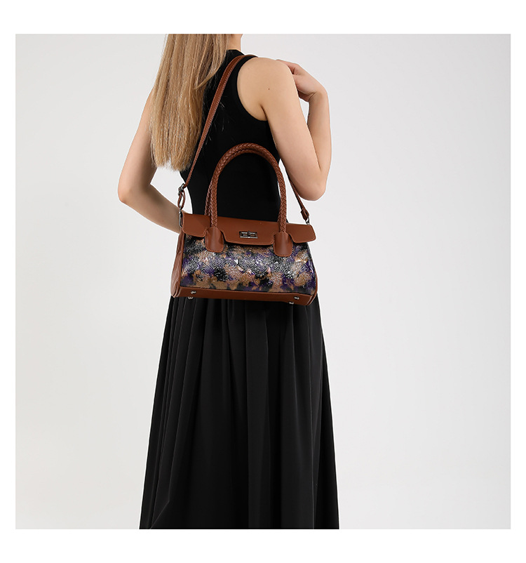 New Chinese Style Retro Handbag For Women Mature Women's Crossbody Handbag Fashionable Printed Shoulder Bag_voghion.com