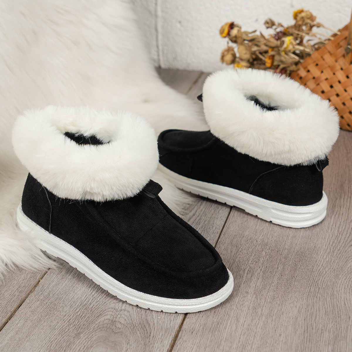 Women's platform warm comfortable fashion simple generous snow boots_voghion.com