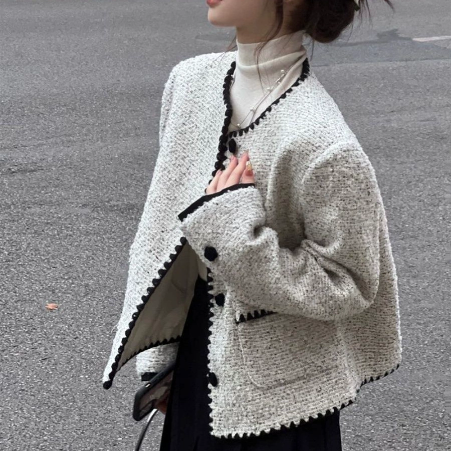 Осенняя элитная зимняя куртка, французский стиль, стиль Chanel, для подростков, стиль высокого качества
