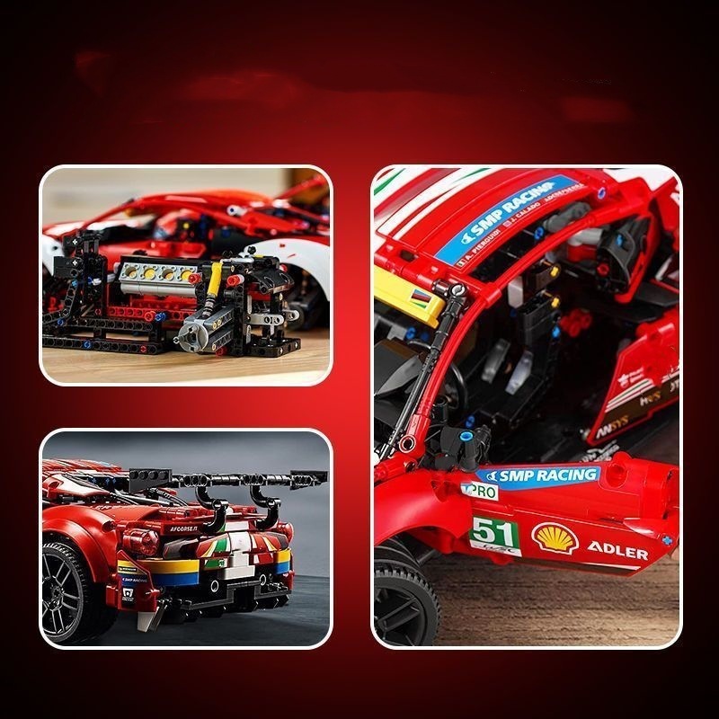 クロスボーダー 19019 Falarili 488 メカニカルセットレーシングモデル 40031 組み立てられた小粒子ビルディングブロックおもちゃ 88012|undefined