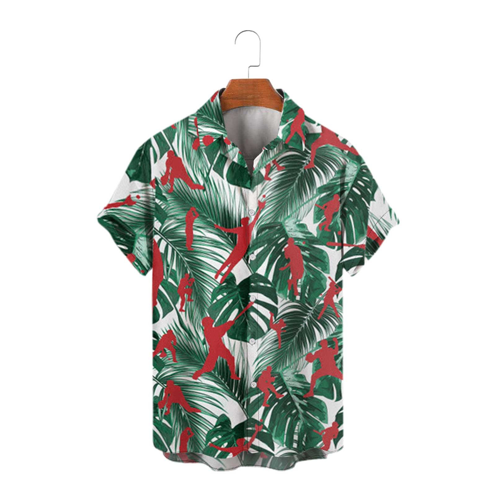 Playa hebilla serie deportes año nuevo camisa cárdigan camisa casual seis hombres Navidad transfronteriza 2024 corto Europa y América