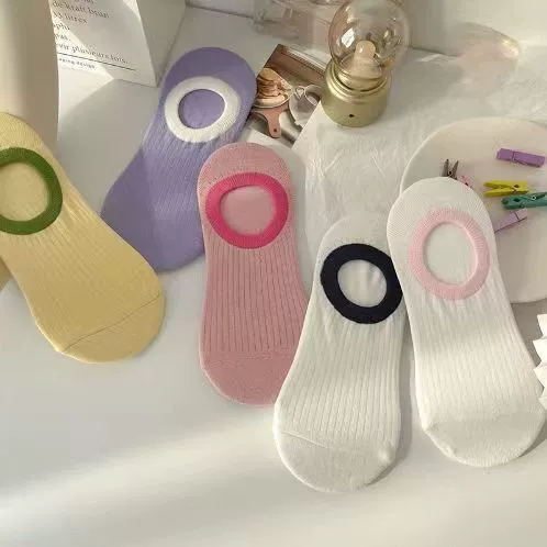 2023 Новые невидимые носки Летние носки-лодочки допаминового цвета Тонкие носки Женские носки Японские и корейские хлопковые носки Впитывающие пот Нескользящие