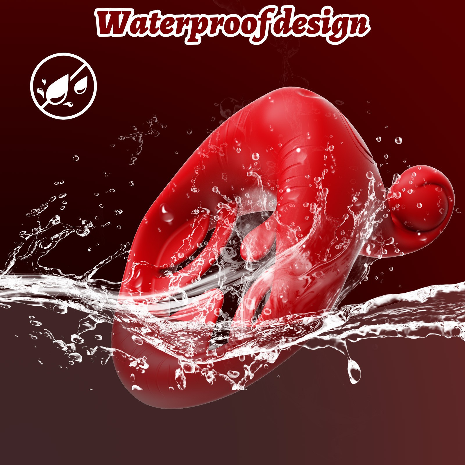 Red Mouth Wearable Ring With App Control, Delay Vibrator, Bedroom Fun, Men's Adult Sex Toys Wholesale_voghion.com
