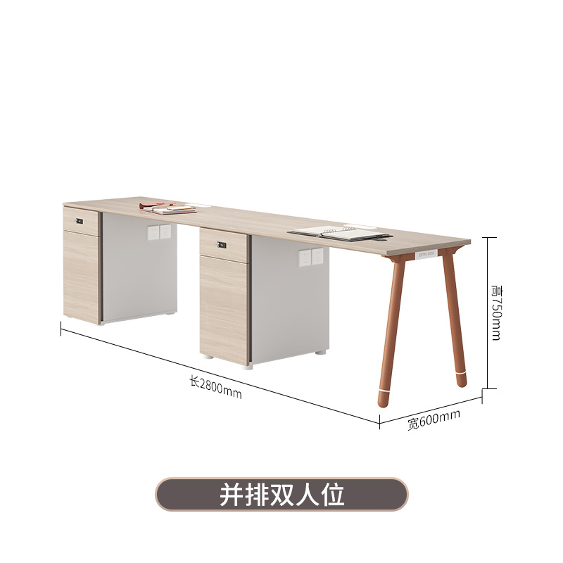 Mesa de oficina del empleado, asiento de tarjeta doble para cuatro o seis personas, combinación simple de mesa y silla de oficina moderna
