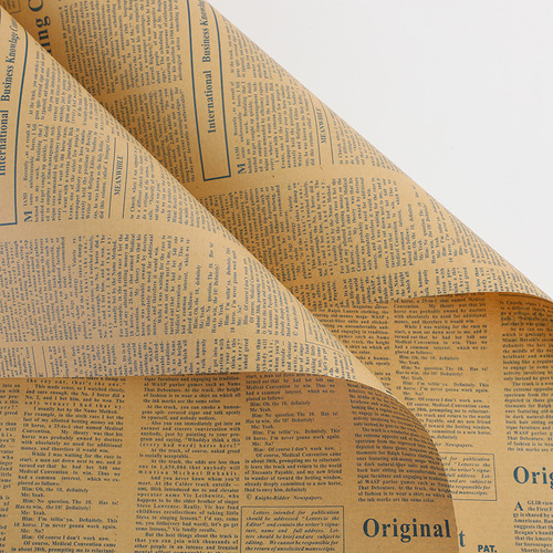 Flower wrapping paper English newspaper retro kraft paper background paper bag book paper gift bouquet bag flower paper material