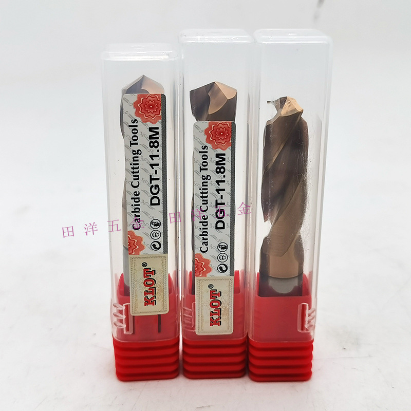 KLOT钨钢直钻60度4.2 5 11.8mm整体硬质合金直柄麻花钻头