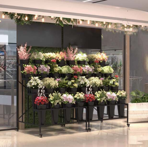Can move with advertising board staircase multi -layer flower shop…