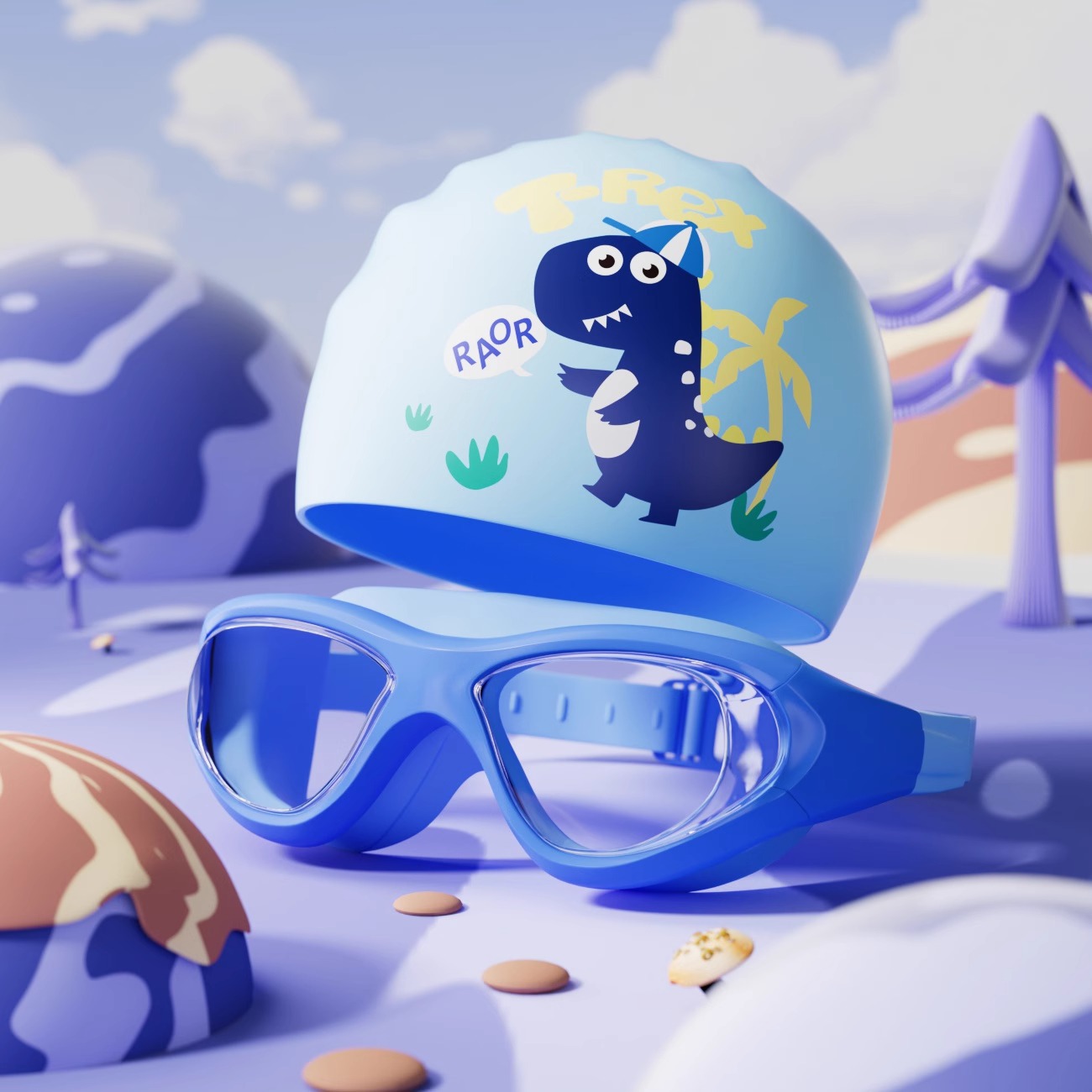 Set de Gafas y Gorro de Natación para Niños PC Antivaho e Impermeable image 11