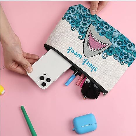 Transfronterizo Amazon explosión animal creativo lino impresión doble cara bolsa de maquillaje bolsa de almacenamiento damas cremallera multifuncional