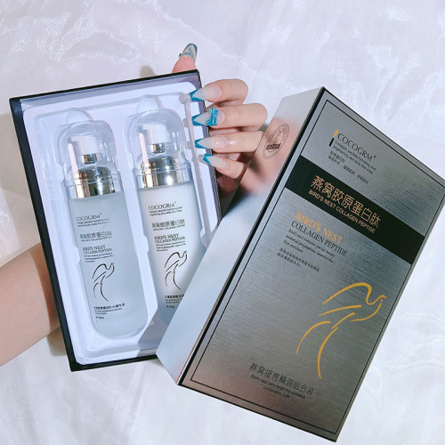 Han Mei Bird's Nest Water Lotion Two-piece Set Frozen Age Protein Peptide Silk Brightening Golden Run Combination Pack Moisturizing Essence Lotion