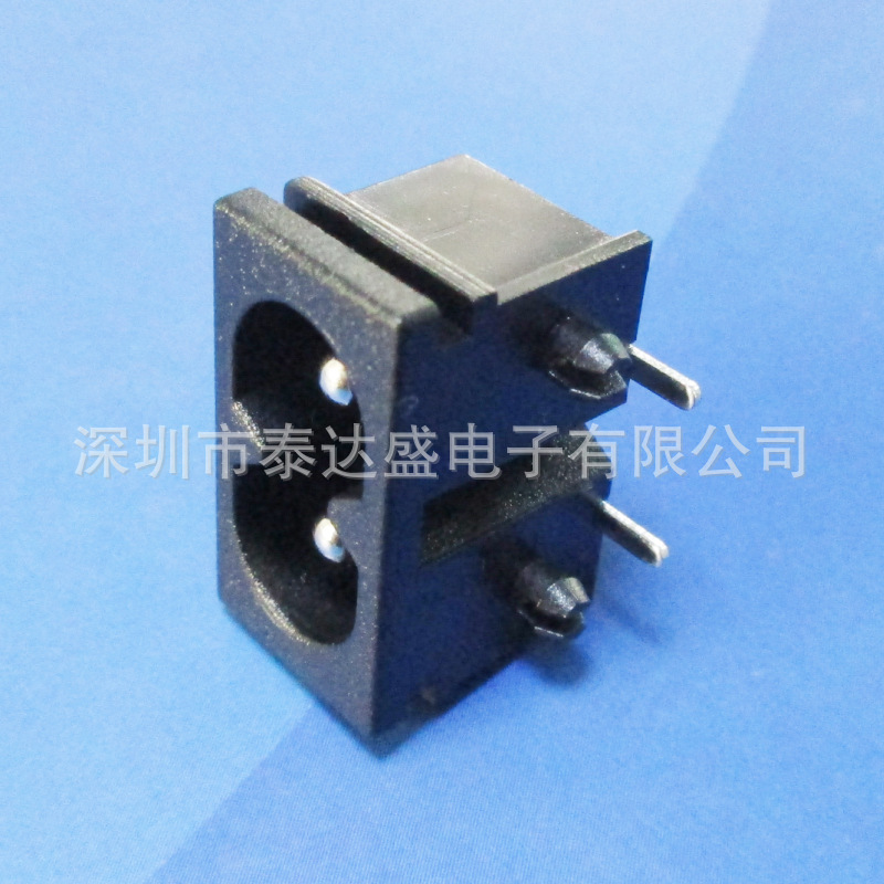 橱柜灯条电源两芯AC输入接口22*12卡槽式实心铜耐温料8字插座DB-8