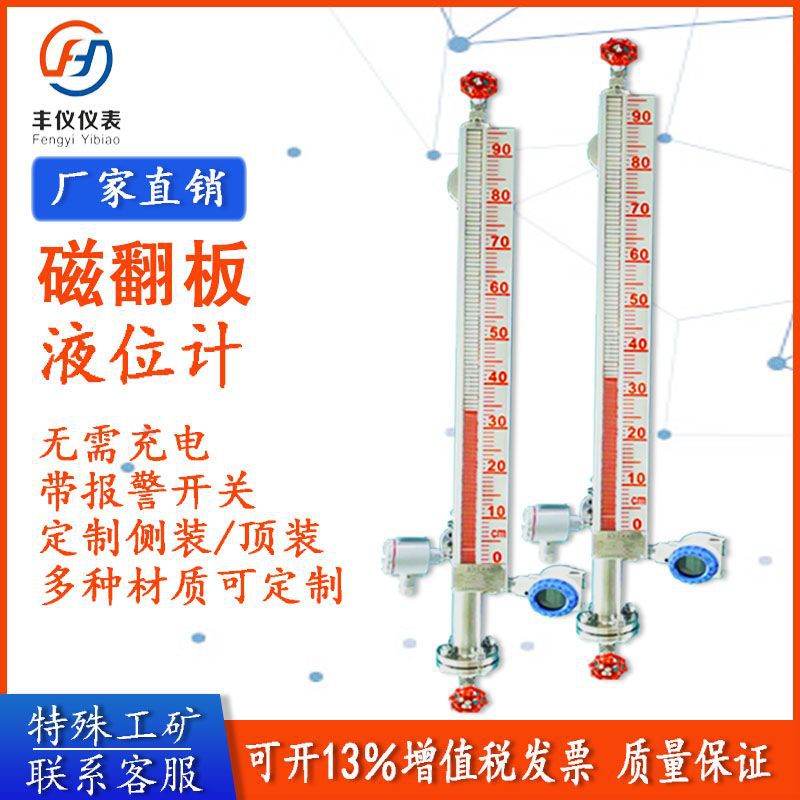 FY-UHZ/59C磁翻板液位计带远传信号DN25输出磁性水位计 不锈钢304