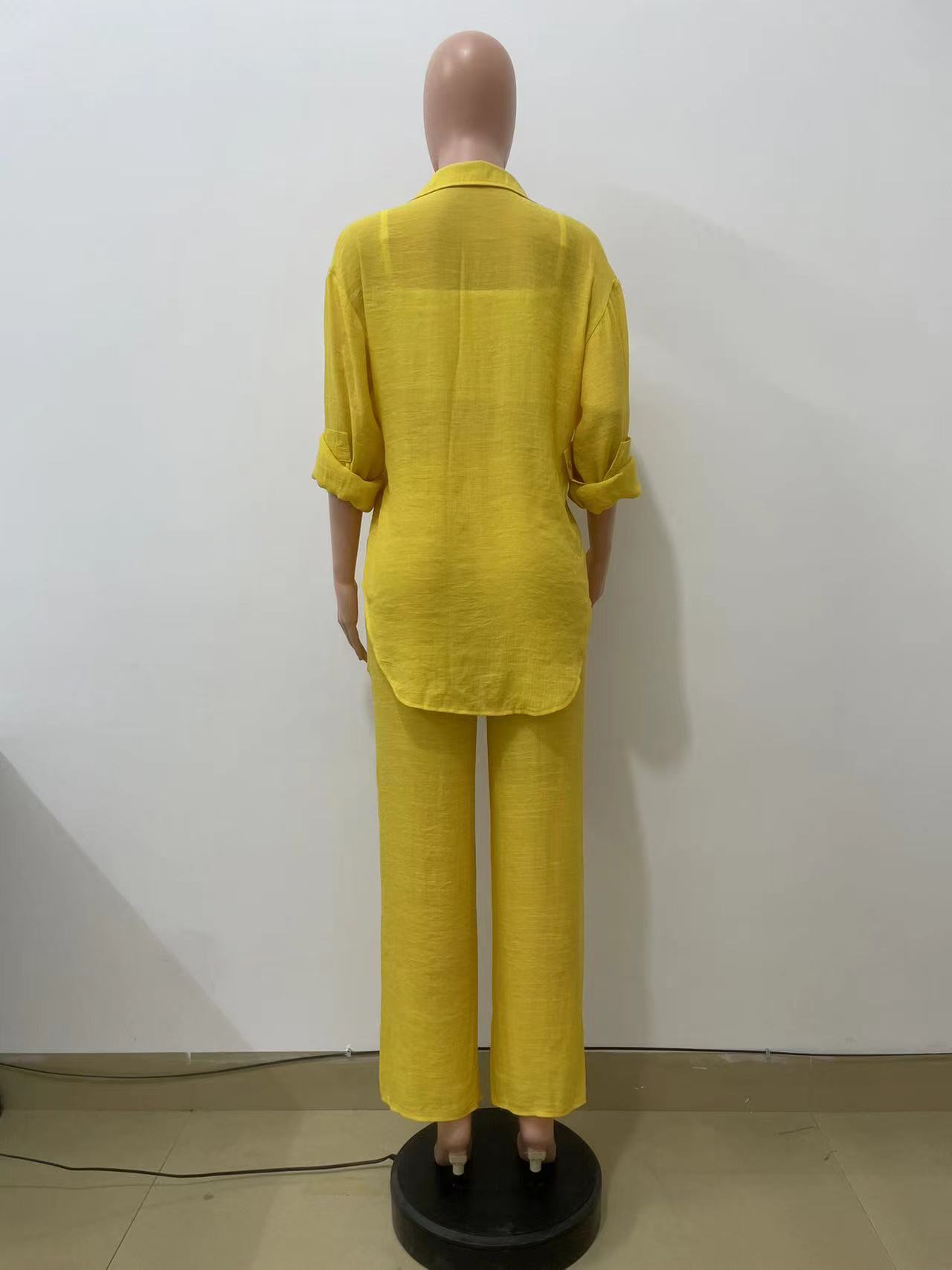 Women Clothing Spring Autumn Casual Long Sleeve Shirt Straight Leg Pants Two Piece Set 11 Women Clothing Spring Autumn Casual Long Sleeve Shirt Straight Leg Pants Two Piece Set