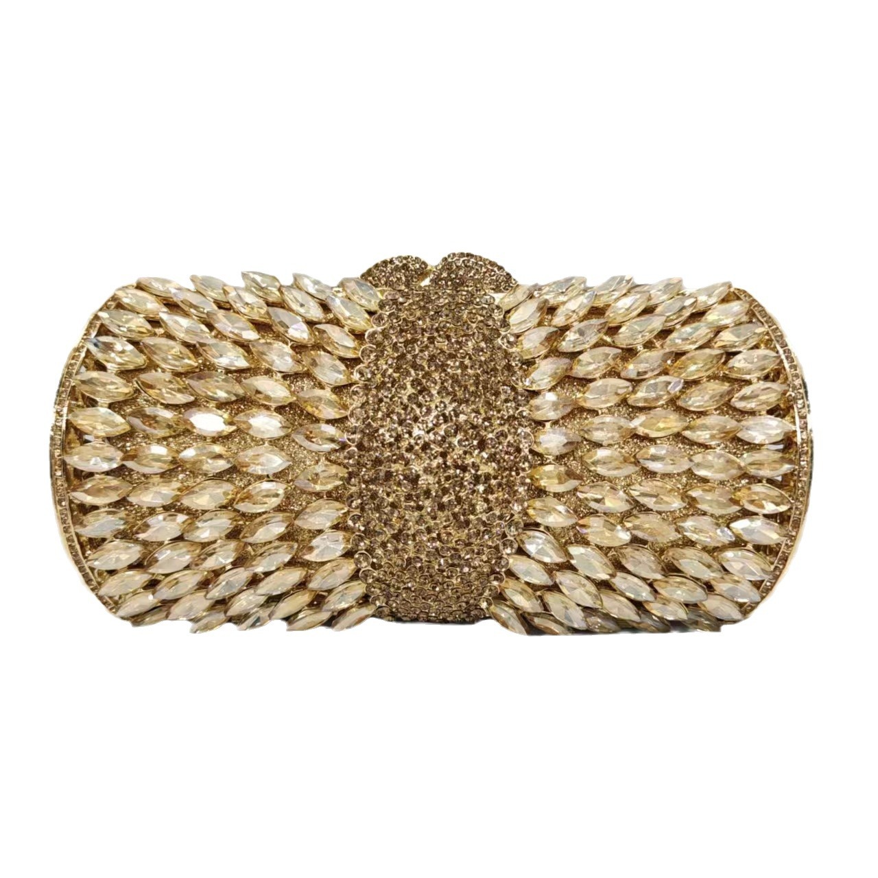 Túi clutch nữ dạ hội đính kim cương giả kim loại rỗng pha lê sang trọng — Đế Vàng Kim Cương, Nền vàng kim cương trắng, Màu tím, Màu bạc