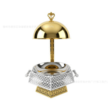 跨境外贸不锈钢水转印吊盖8L黑金酒精炉chafing dish圆形自助餐炉