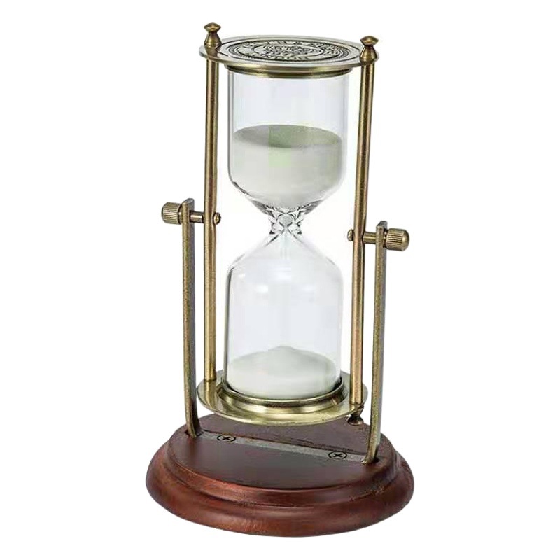 Adornos de tiempo Adornos de reloj de arena de alta calidad Adornos de reloj de arena Adornos de madera retro Tiempo de vidrio Reloj de arena