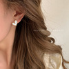 Small sophisticated fashionable black earrings, light luxury style, 2024 years