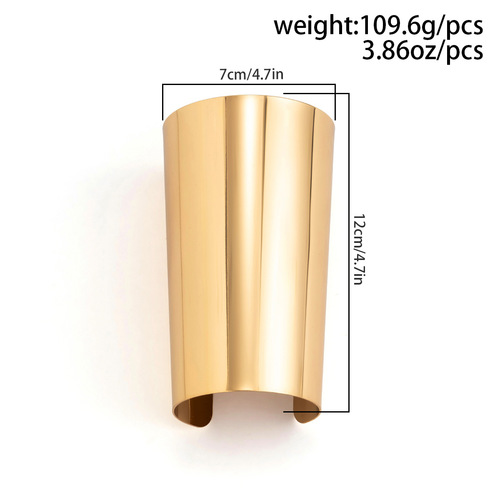 European and American cross-border jewelry, personalized single metal glossy wide bracelet for women, versatile simple cold style open hand jewelry