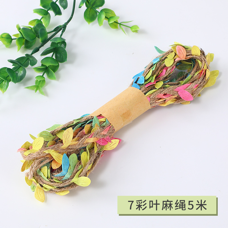 Mori adornos colorido cuerda de cáñamo hecho a mano material de bricolaje deja cuerda de ratán pared decorativa tejida a mano creativa