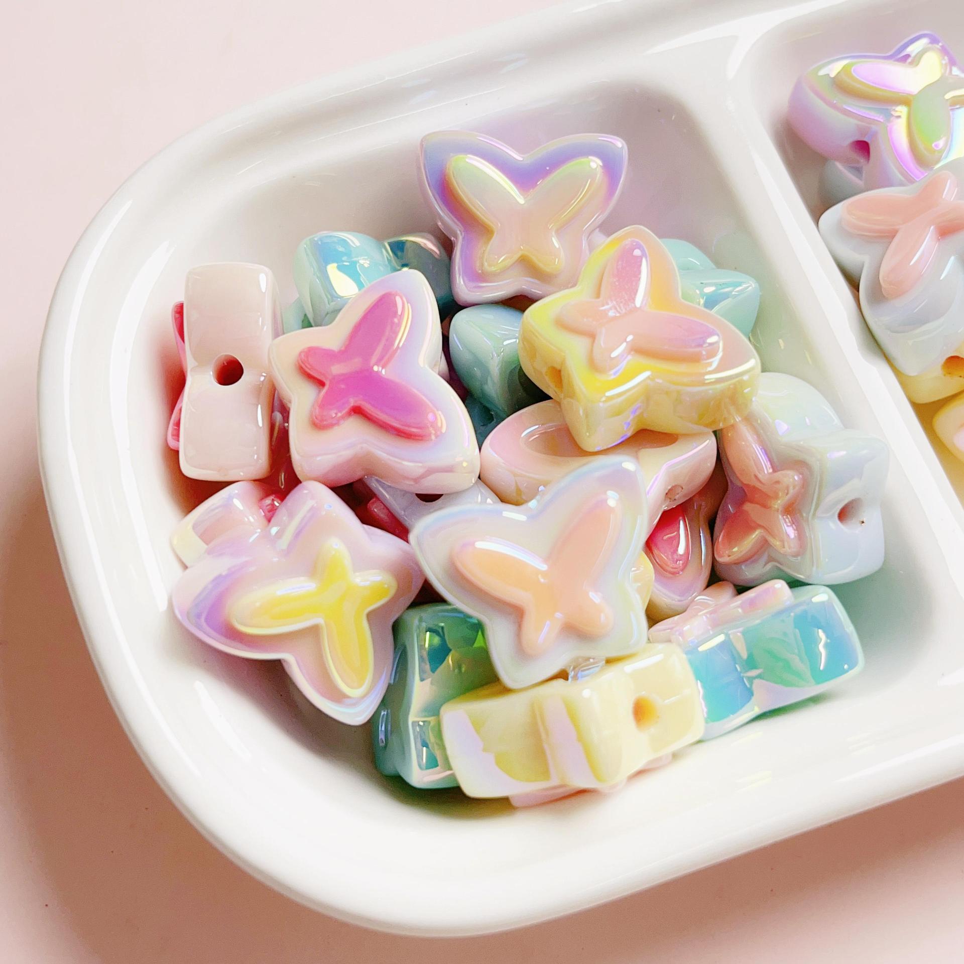 Polygons Bead Shape 10 PCS/Package Quantity 10 PCS/Package Plastic Resin Bow Knot Polished DIY Jewelry Accessories Beads