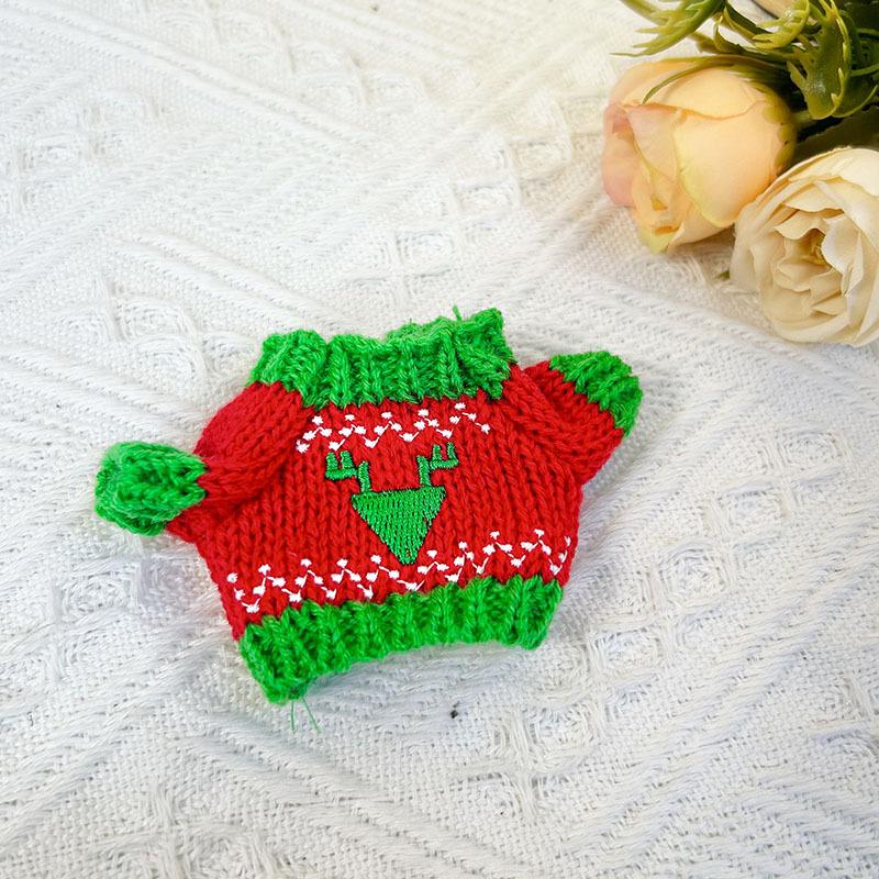 15cm ciego caja pull paño suéter pantalones macaron labubu colgante muñeca suéter Año Nuevo suéter lindo