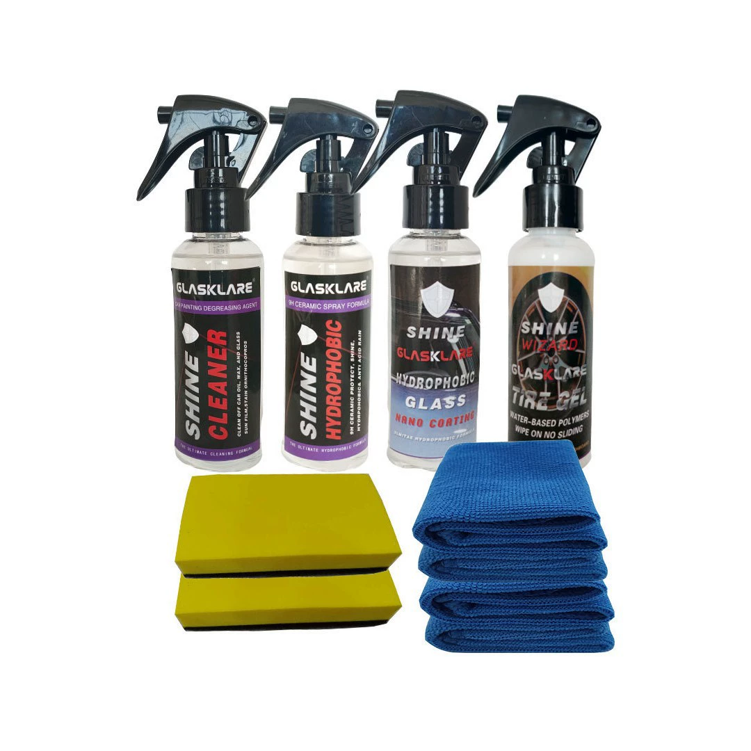 Обезжиривающее средство для стеклянного костюма + Нанокристаллическое покрытие 9H + покрытие автомобильного стекла + отбеливатель для восстановления шин