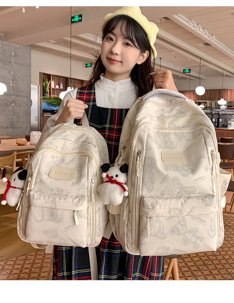 2024 New Large Capacity Stylish Backpack Daily Versatile Men and Women Backpack High School Student Campus Student Bag