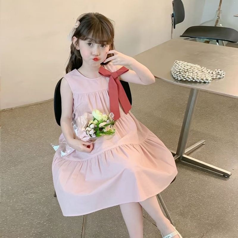 童装儿童大量现货夏日大蝴蝶结连衣裙