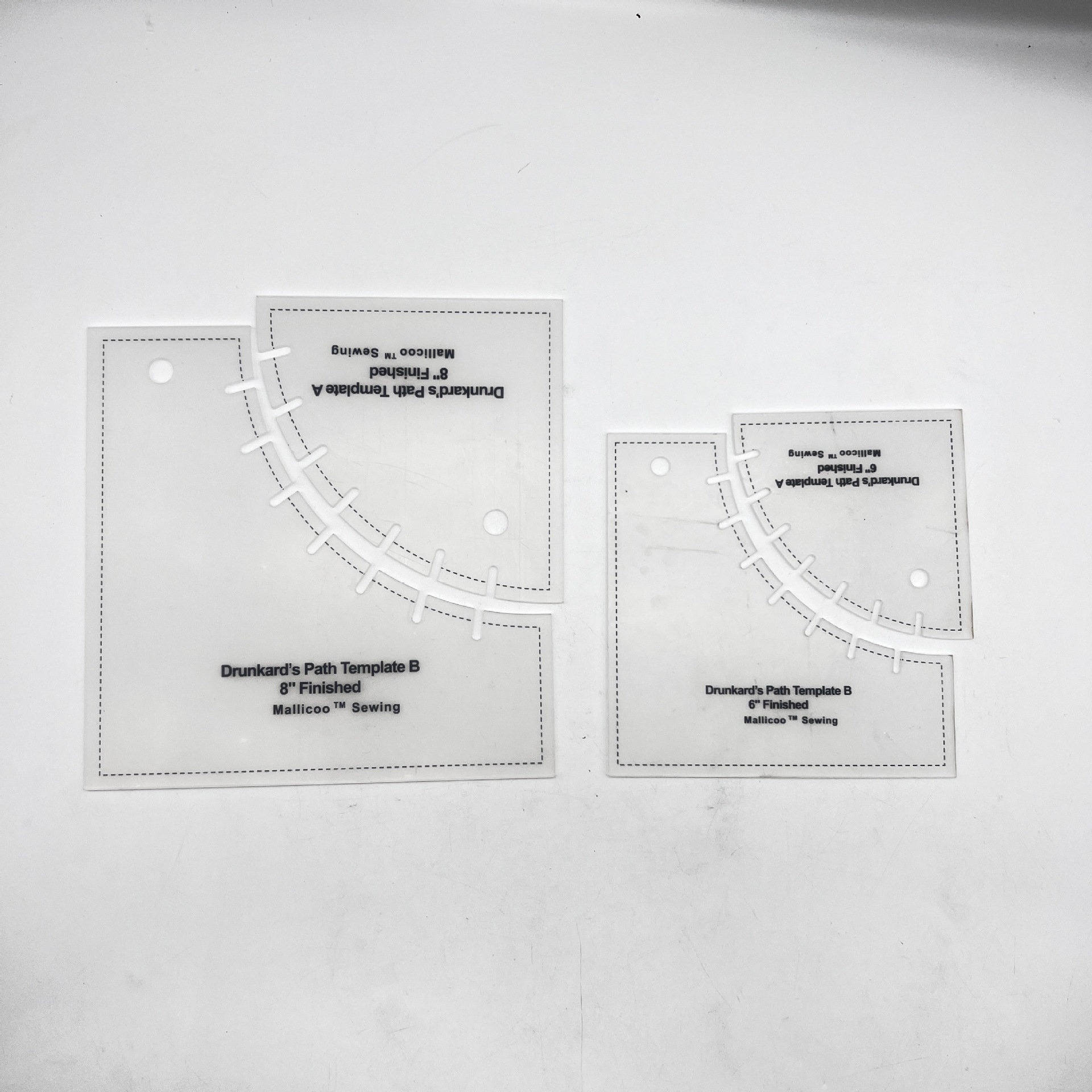 Diseño de prendas de vestir acrílico 90 ° regla de costura de tela de corte de tela doble regla de patrón de tela de corte